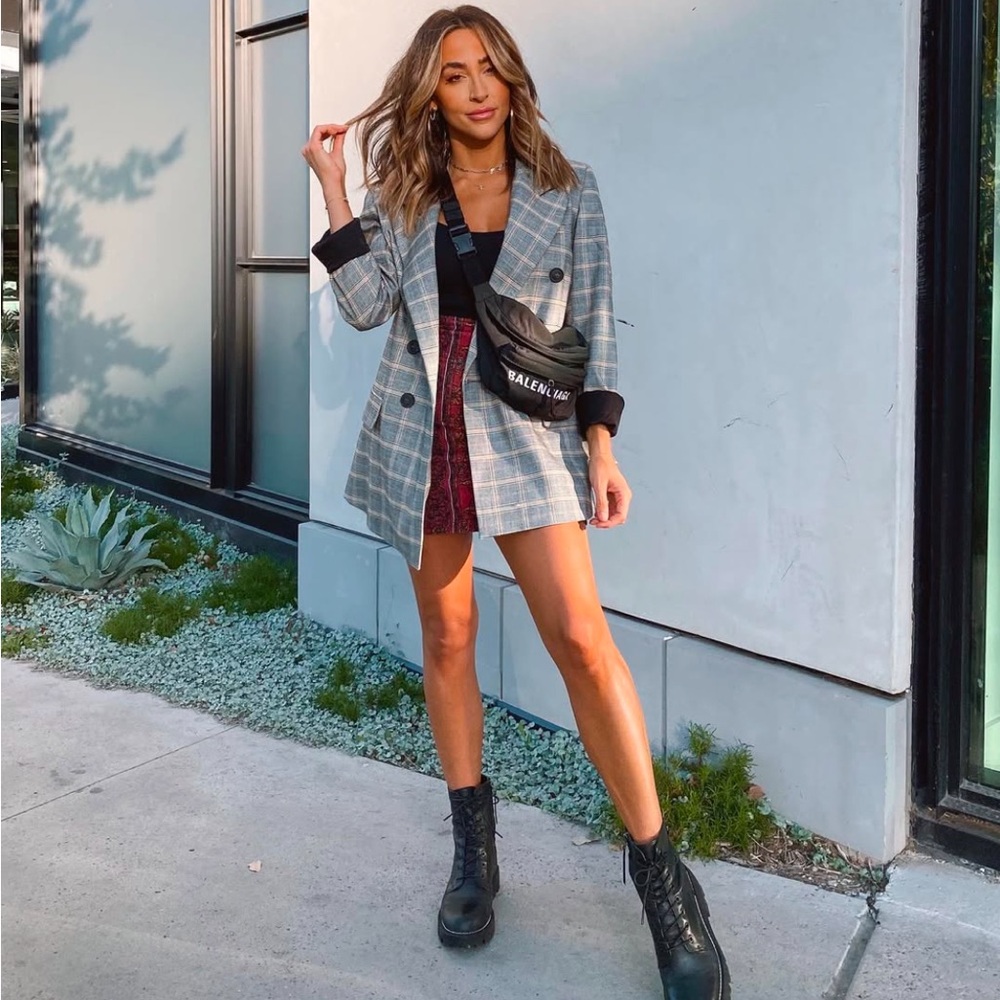 Ashby Plaid oversized Blazer - free people